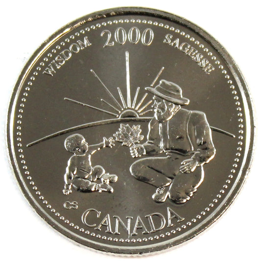 2000 Wisdom Canada 25-cents Brilliant Uncirculated (MS-63)