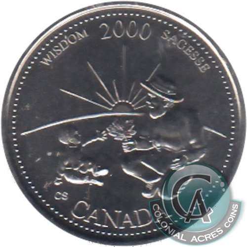 2000 Wisdom Canada 25-cents Proof Like