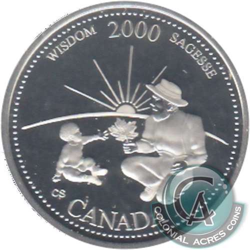 2000 Wisdom Canada 25-cents Silver Proof