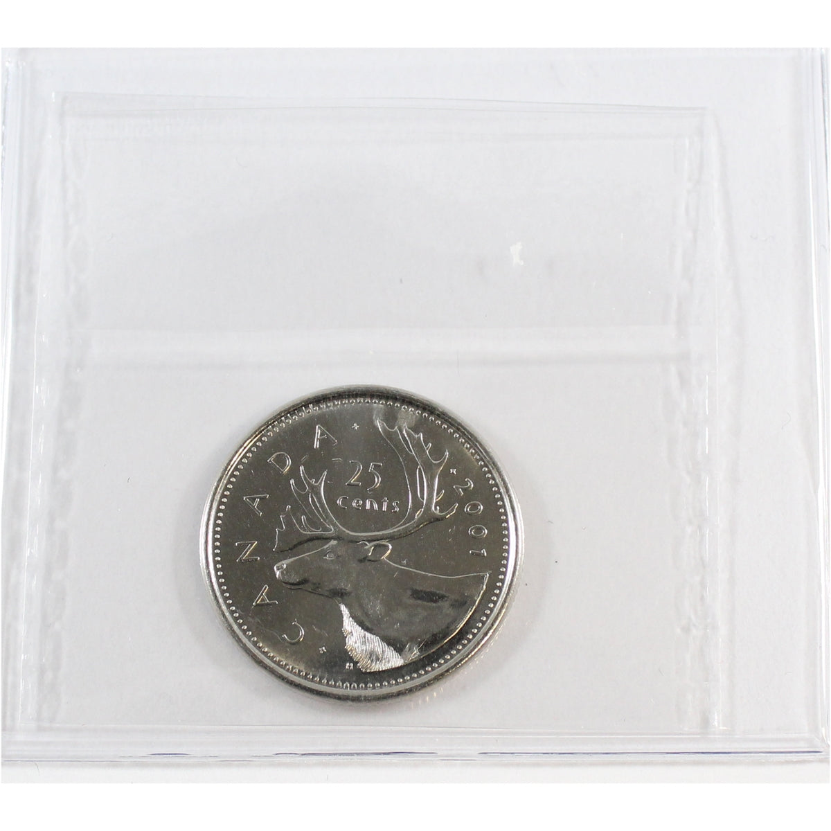 2001P Caribou Canada 25-cents ICCS Certified MS-66