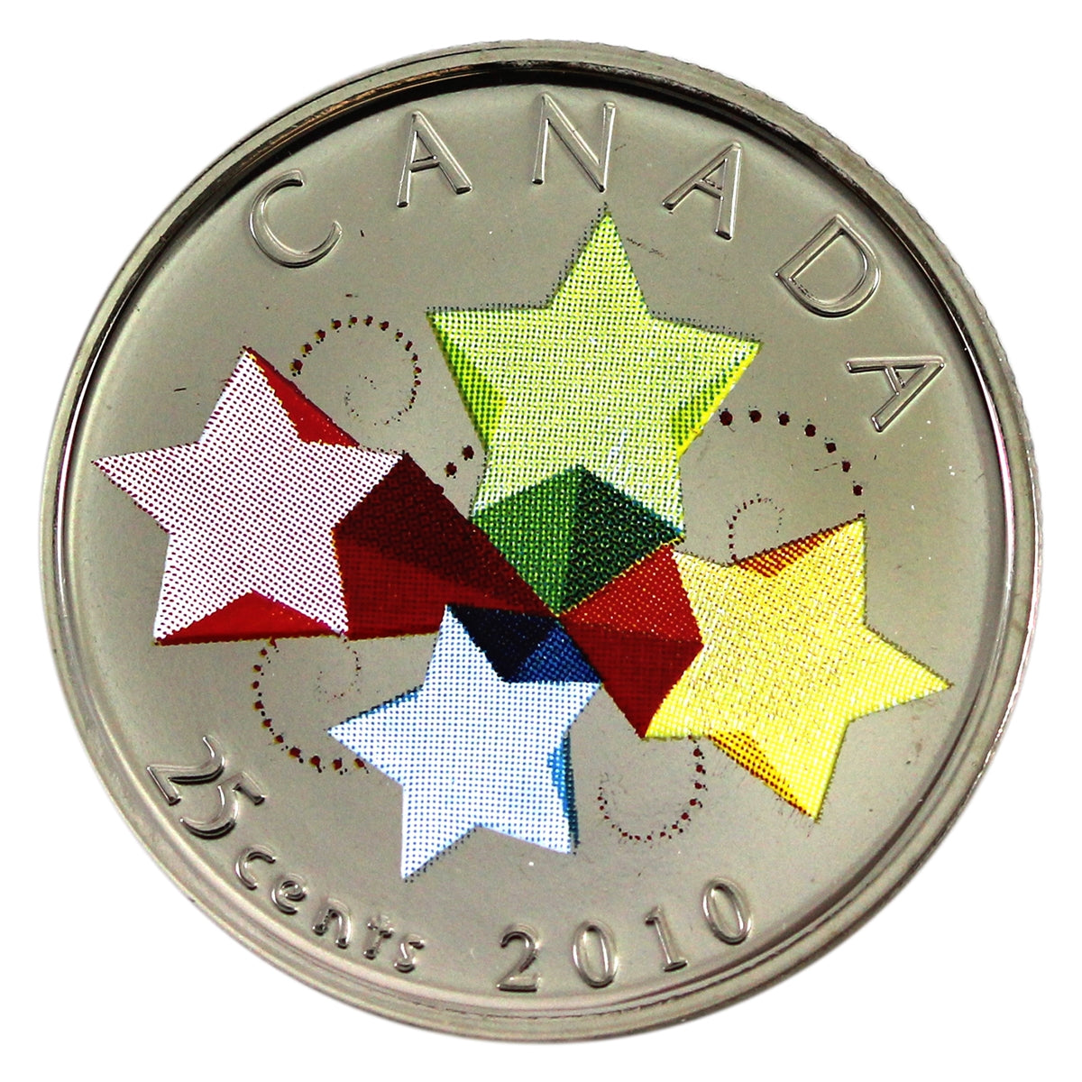 2010 Coloured Congratulations Canada 25-cents Proof Like