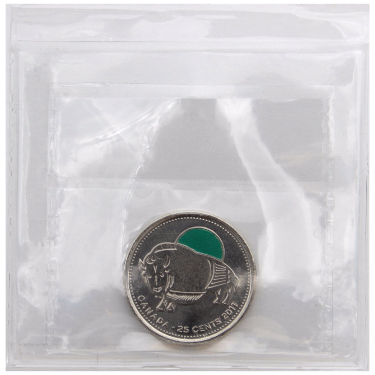 2011 Bison Coloured Canada 25-cents ICCS Certified MS-64