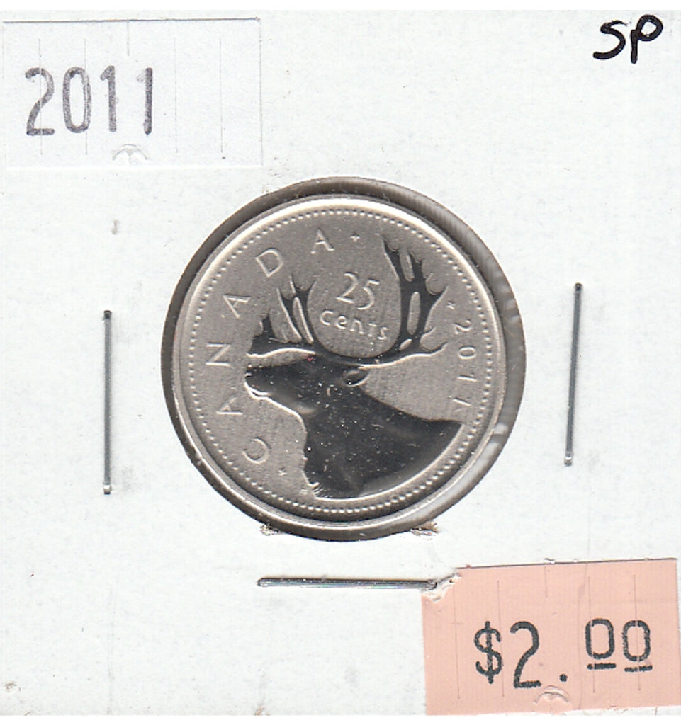 2011 Caribou Canada 25-cents Specimen