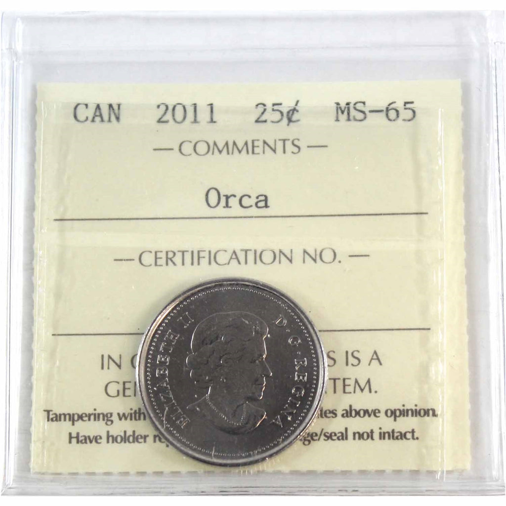 2011 Orca Canada 25-cents ICCS Certified MS-65