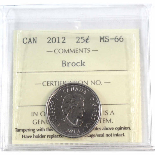 2012 Brock Canada 25-cents ICCS Certified MS-66