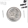 1963 Canada 25-cents Brilliant Uncirculated Heavy Cameo (MS-63)