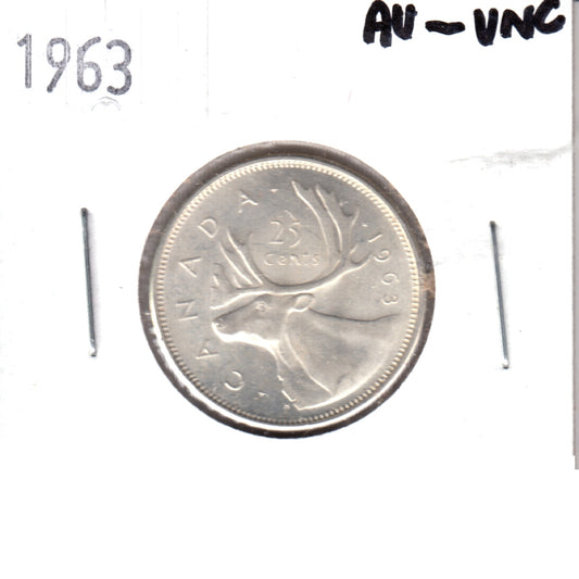 1963 Canada 25-cents AU-UNC (AU-55)