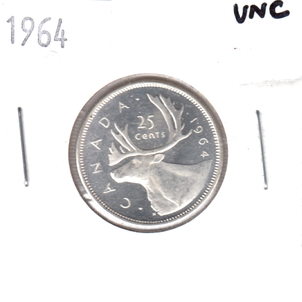 1964 Canada 25-cents Uncirculated (MS-60)