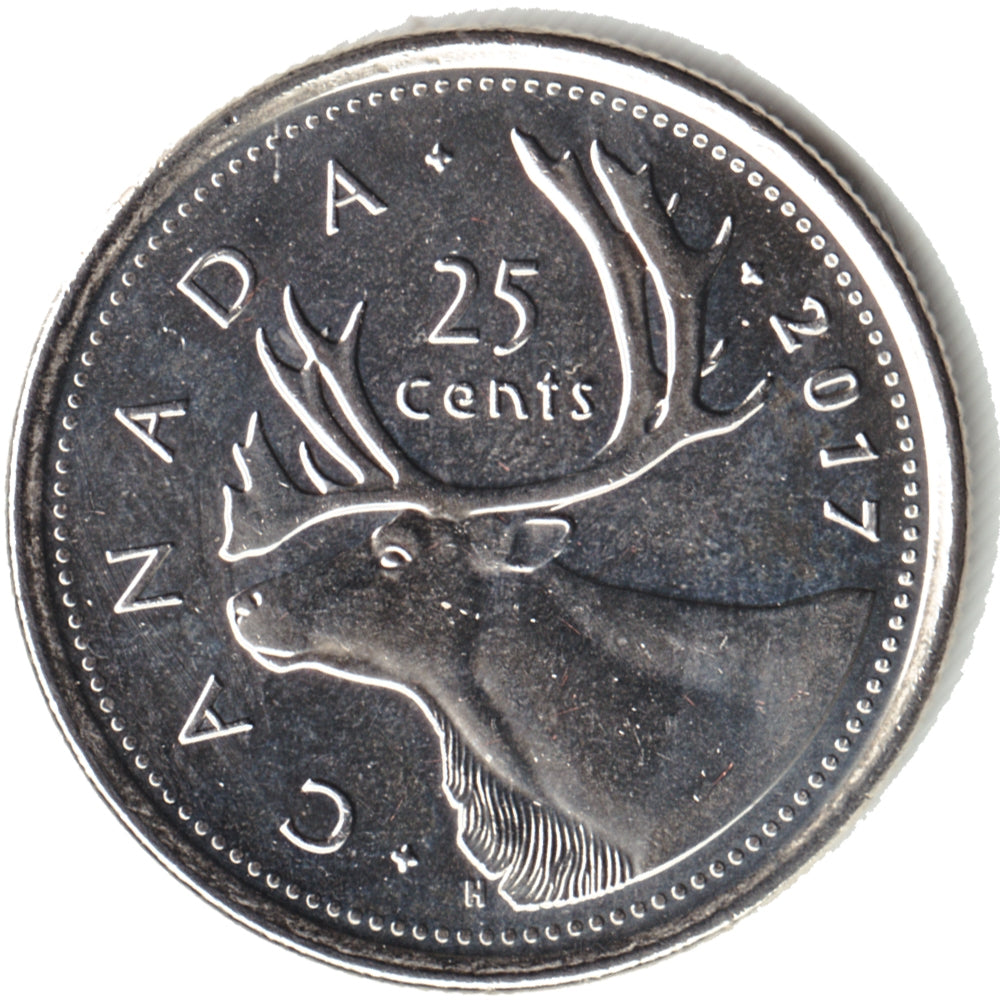 2017 Caribou Canada 25-cents Brilliant Uncirculated (MS-63)