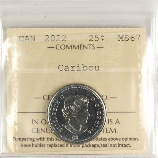 2022 Caribou Canada 25-cents ICCS Certified MS-67