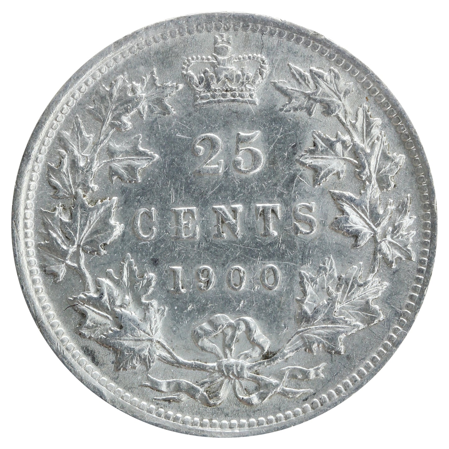 1900 Canada 25-cents ICCS Certified AU-50