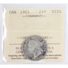 1901 Canada 25-cents ICCS Certified VF-20