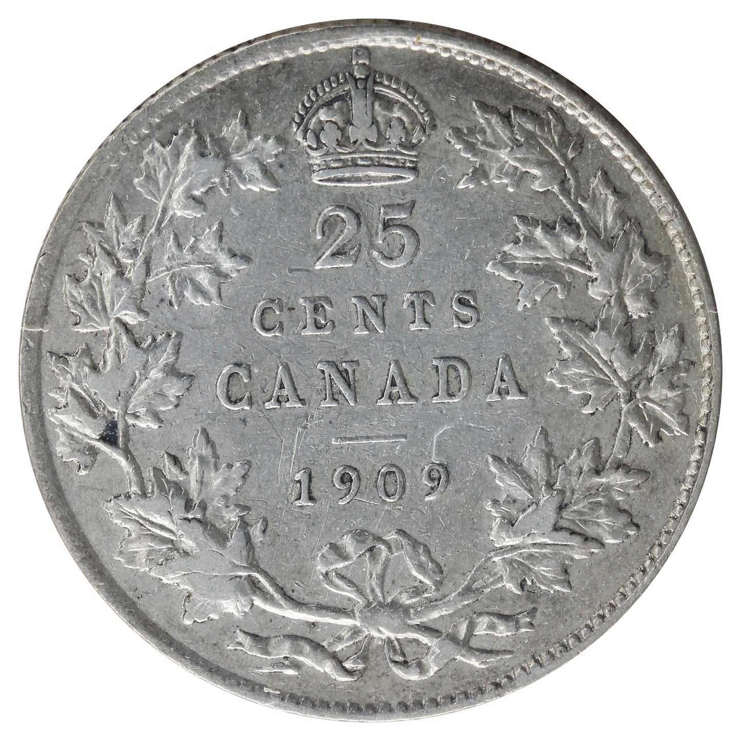 1909 Canada 25-cents ICCS Certified EF-40