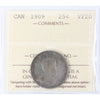 1909 Canada 25-cents ICCS Certified VF-20