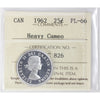 1962 Canada 25-cents ICCS Certified PL-66 Heavy Cameo