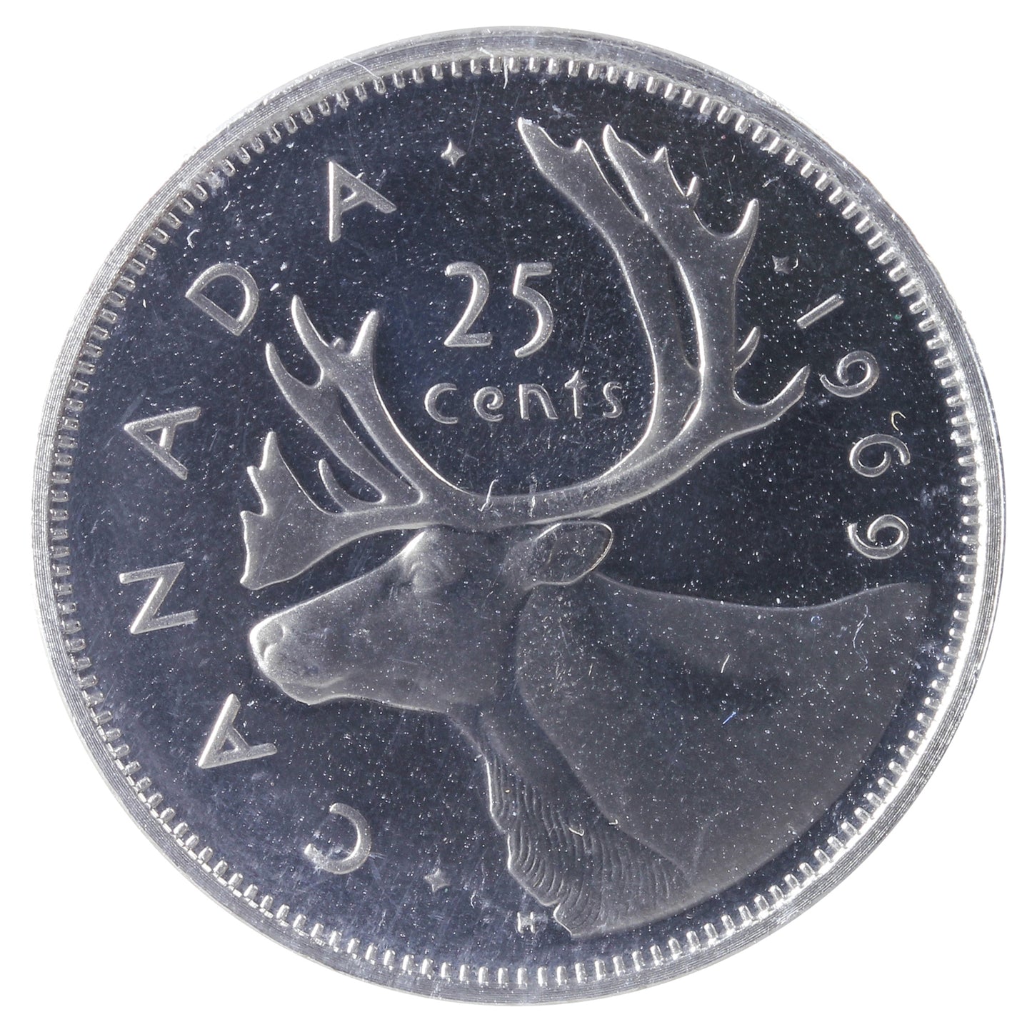 1969 Canada 25-cents ICCS Certified PL-65 Ultra Heavy Cameo