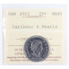 2023 4 Pearls, Caribou Canada 25-cents ICCS Certified MS-65