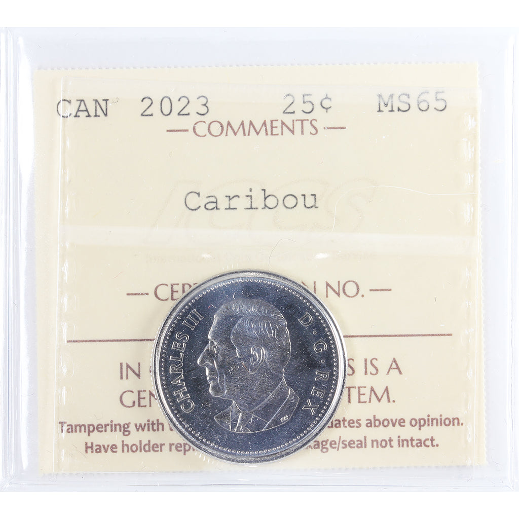 2023 Caribou Canada 25-cents ICCS Certified MS-65