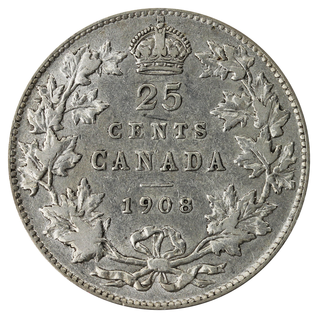 1908 Canada 25-cents VF-EF (VF-30) $