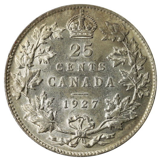 1927 Canada 25-cents EF-AU (EF-45) $