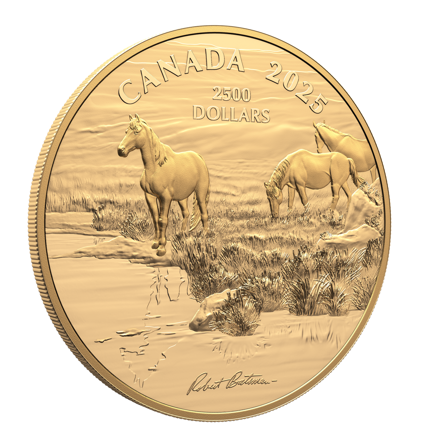 2025 Canada $2500 Mustang Country by Robert Bateman Pure Gold Kilo Coin (No Tax)