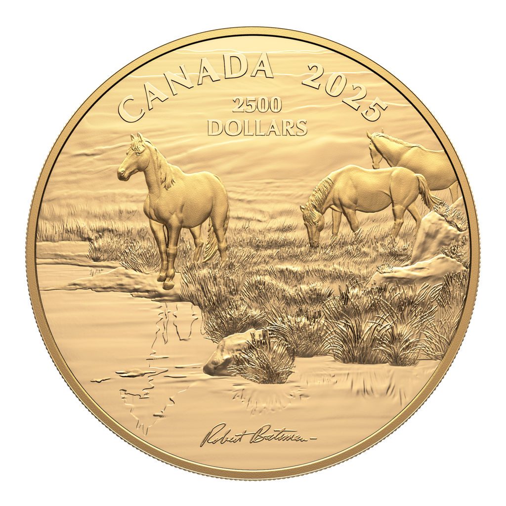 2025 Canada $2500 Mustang Country by Robert Bateman Pure Gold Kilo Coin (No Tax)