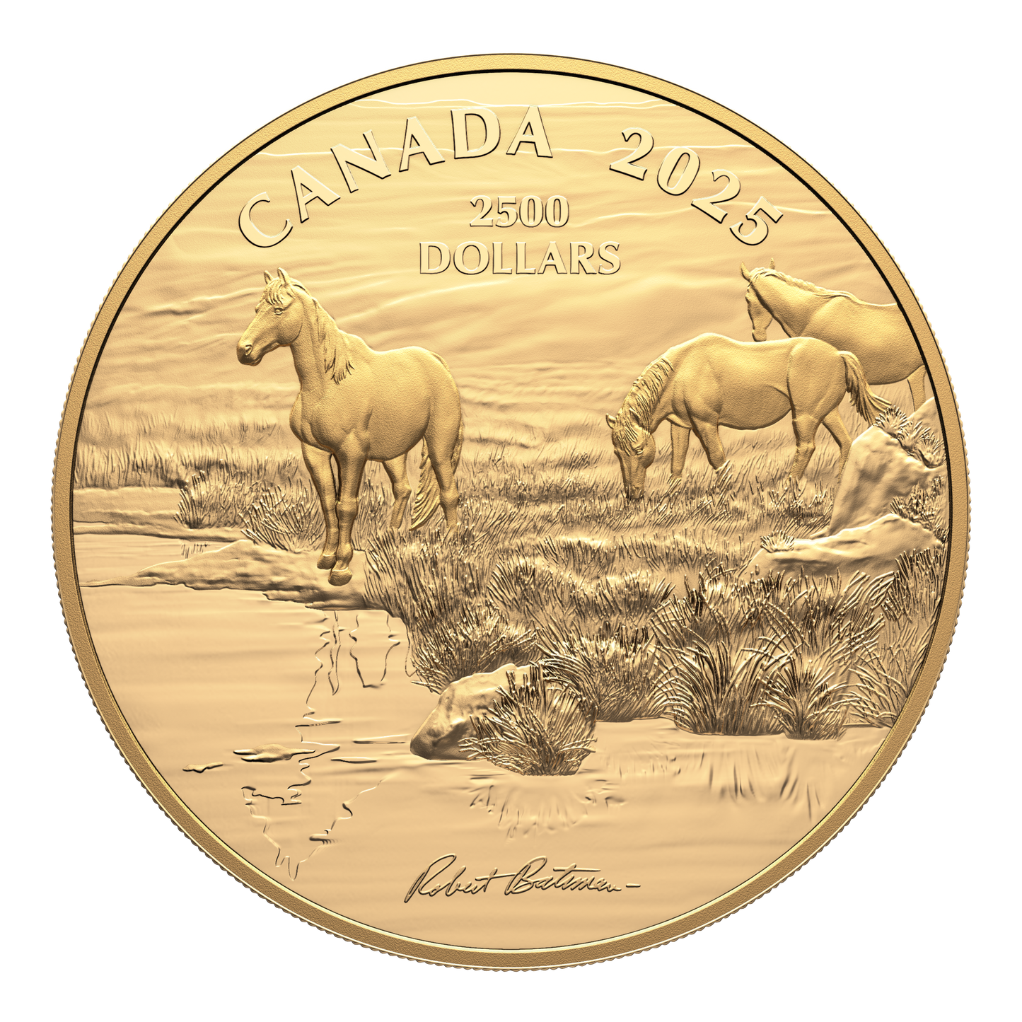 2025 Canada $2500 Mustang Country by Robert Bateman Pure Gold Kilo Coin (No Tax)