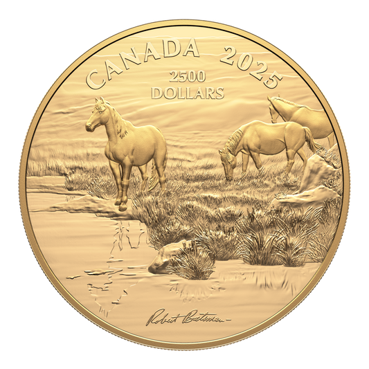 2025 Canada $2500 Mustang Country by Robert Bateman Pure Gold Kilo Coin (No Tax)