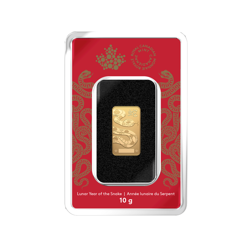 2025 Canada Lunar Year of the Snake 10g 99.99% Pure Gold Bar (No Tax)