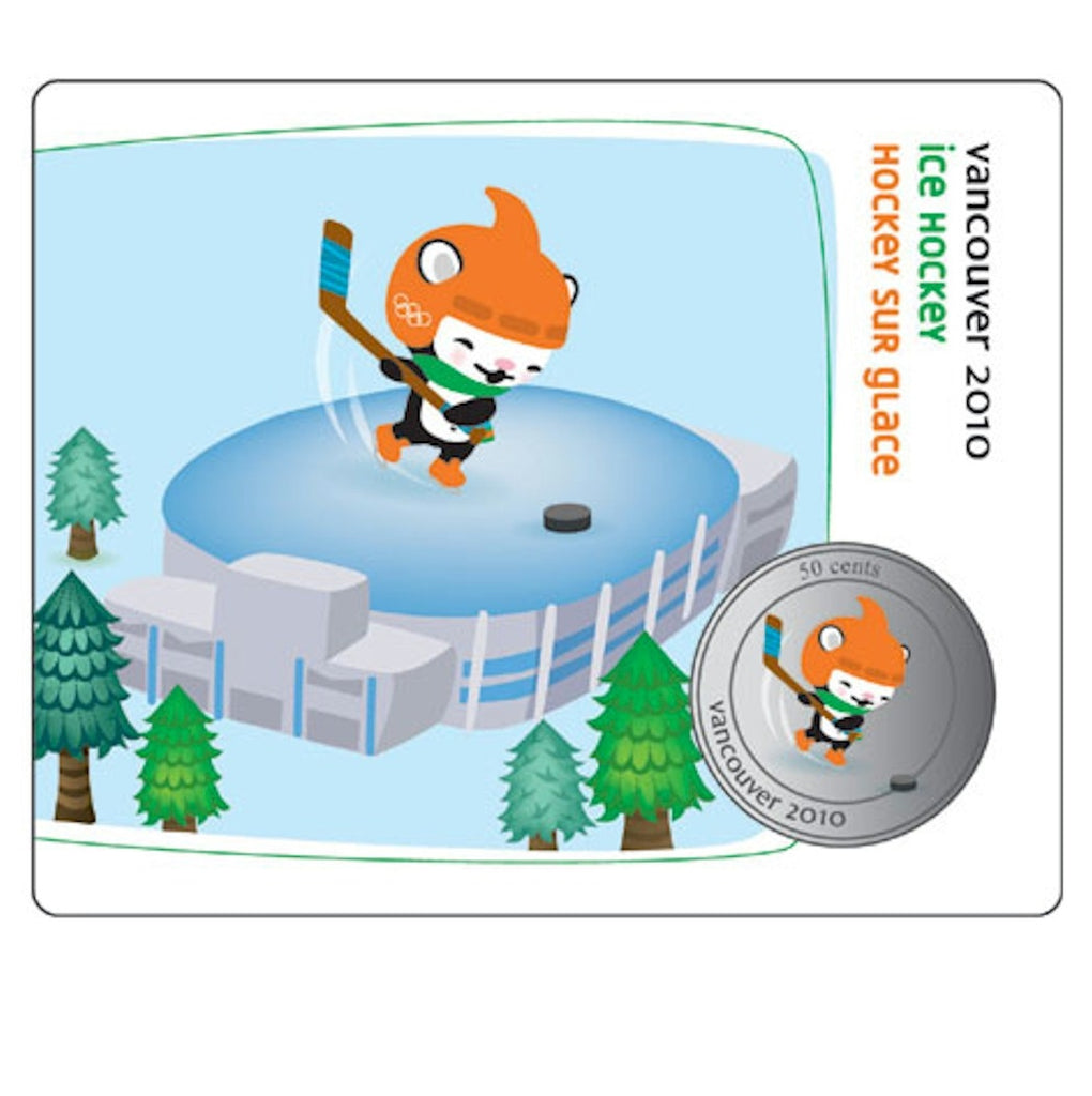 2010 Canada 50-cent Olympic Mascot Collector Card - Ice Hockey Miga