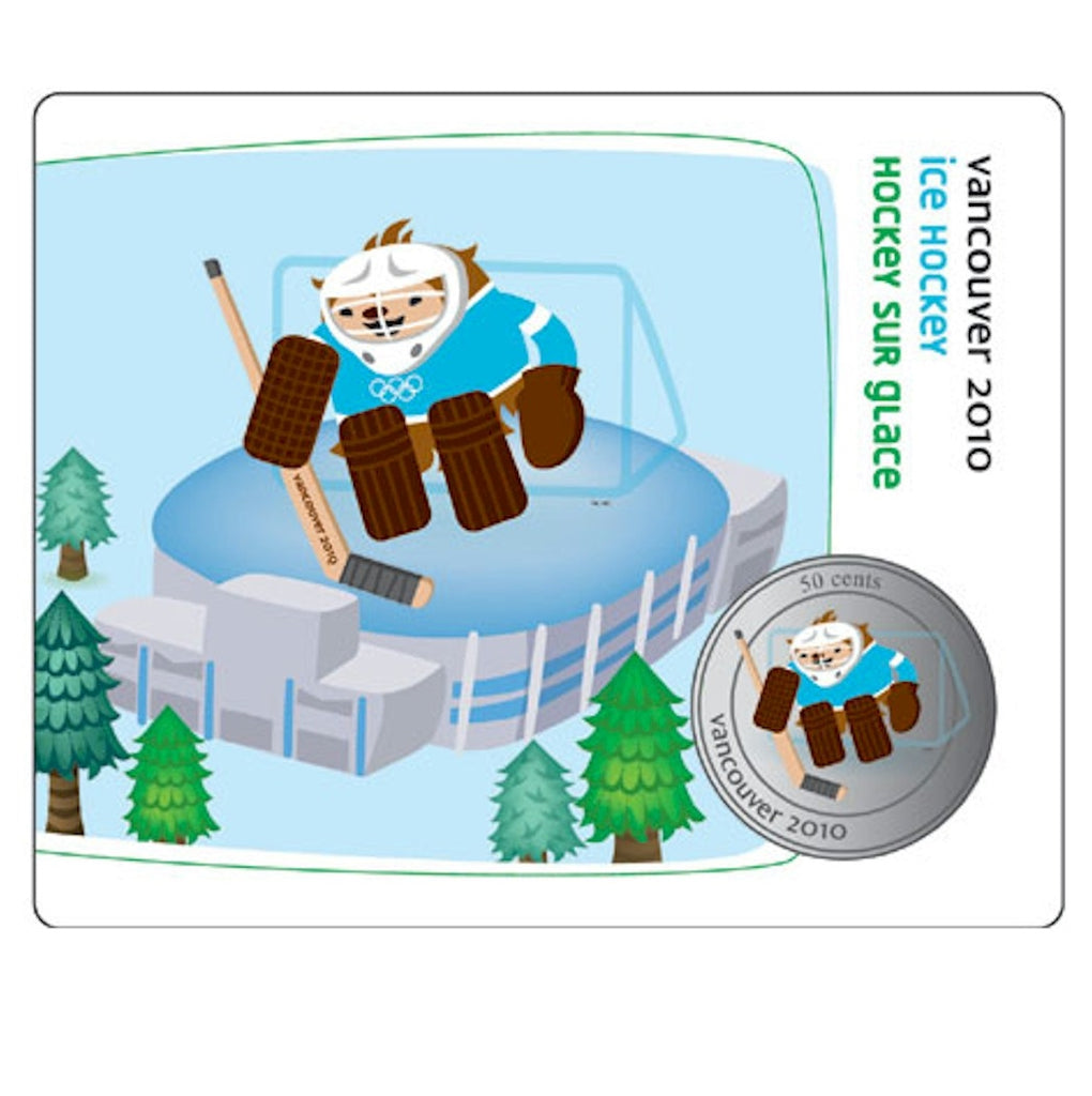 2010 Canada 50-cent Olympic Mascot Collector Card - Ice Hockey Quatchi