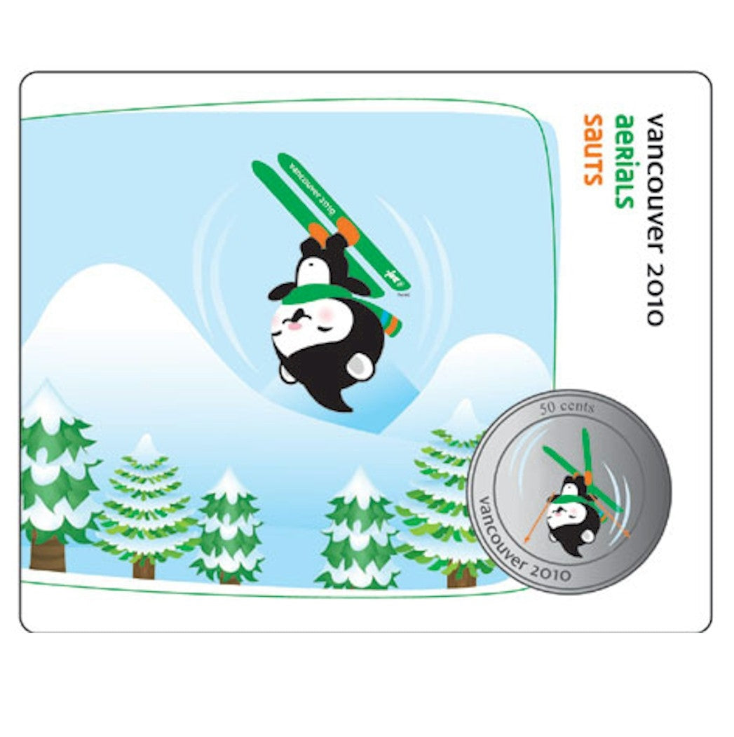 2010 Canada 50-cent Olympic Mascot Collector Card - Freestyle Skiing