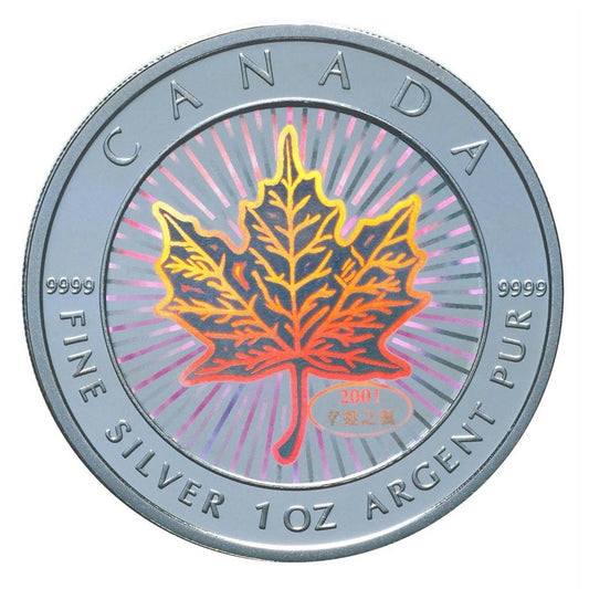 2001 Canada $5 Maple of Good Fortune Fine Silver Coin (TAX Exempt)