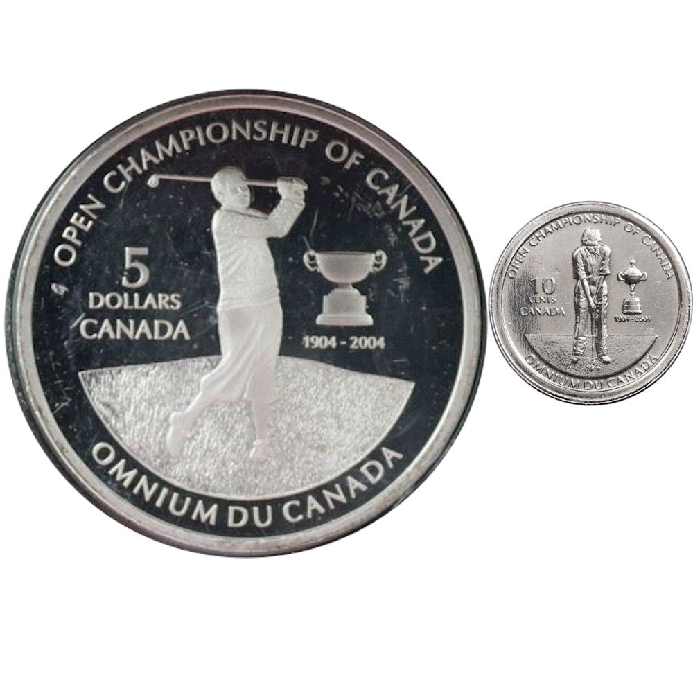 2004 Canadian Open Golf $5 and 10-Cent Coins with Frame