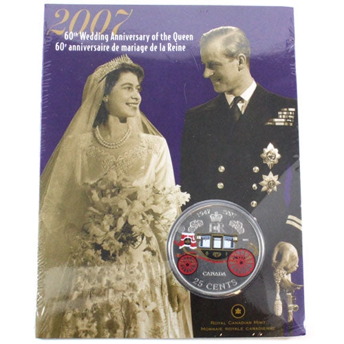 2007 Canada 25-Cents - The Queen's 60th Wedding Anniversary.