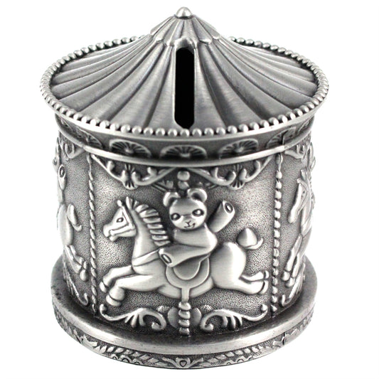 Money Bank: Metal Carousel. Your head will spin while your savings grow!