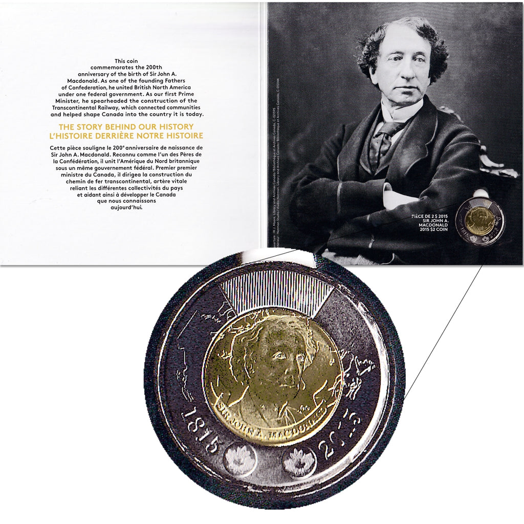 2015 Canada Sir John A. Macdonald $2 in RCM Collector Board