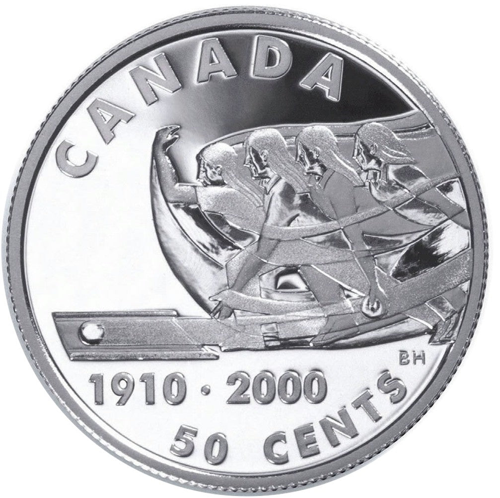 2000 Canada 50-cent First 5-pin Bowling League Sterling Silver