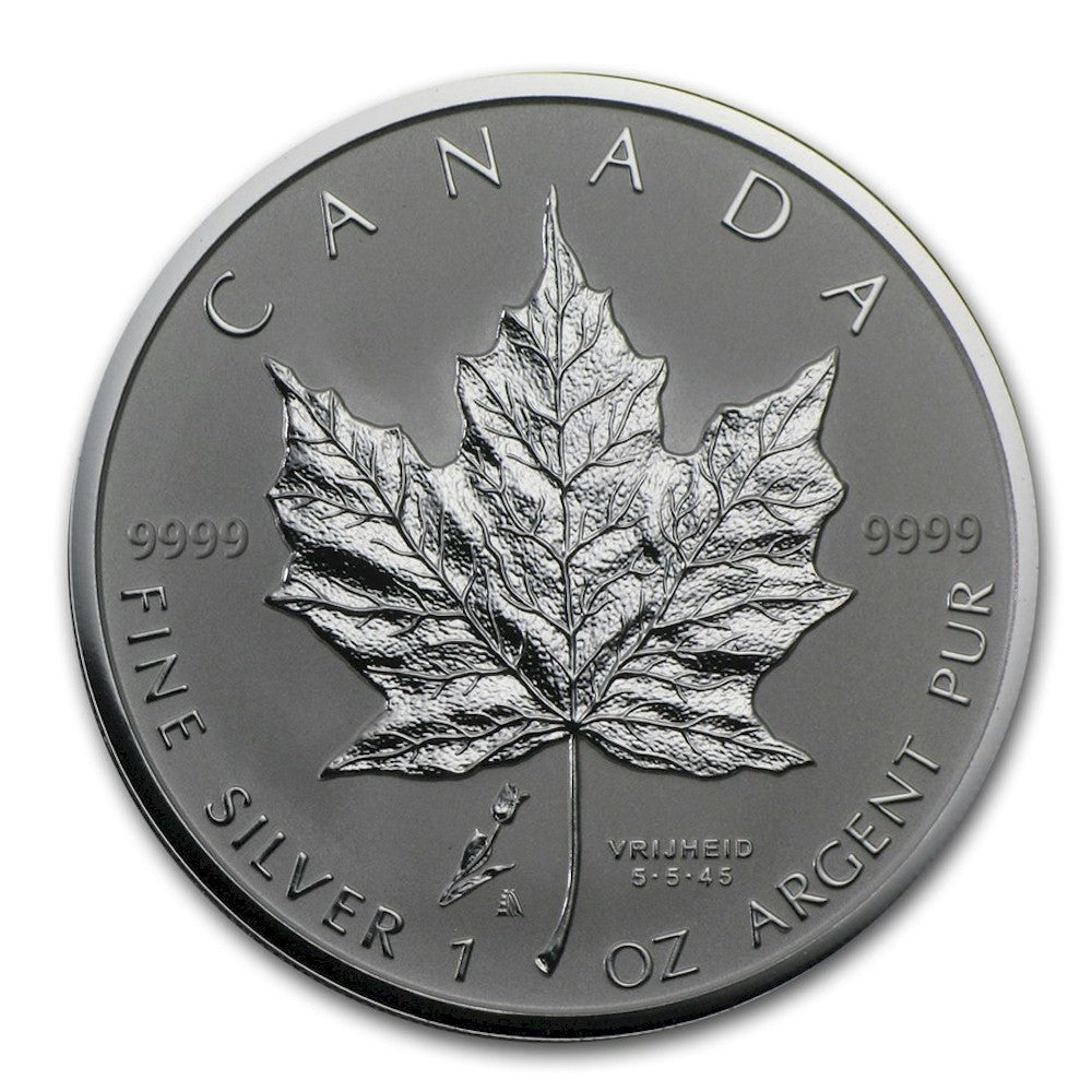 2005 Canada Privy Mark Tulip 1oz. Silver Maple Leaf (TAX Exempt)