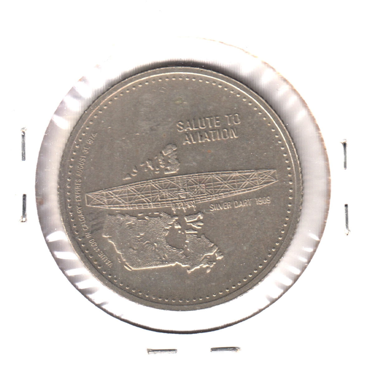 1974 Calgary Stampede Dollar Trade Token: Salute to Aviation (Spots)