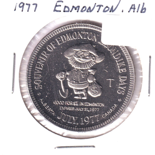 1977 Edmonton Klondike Days Trade Dollar Token: The All Canadian Route