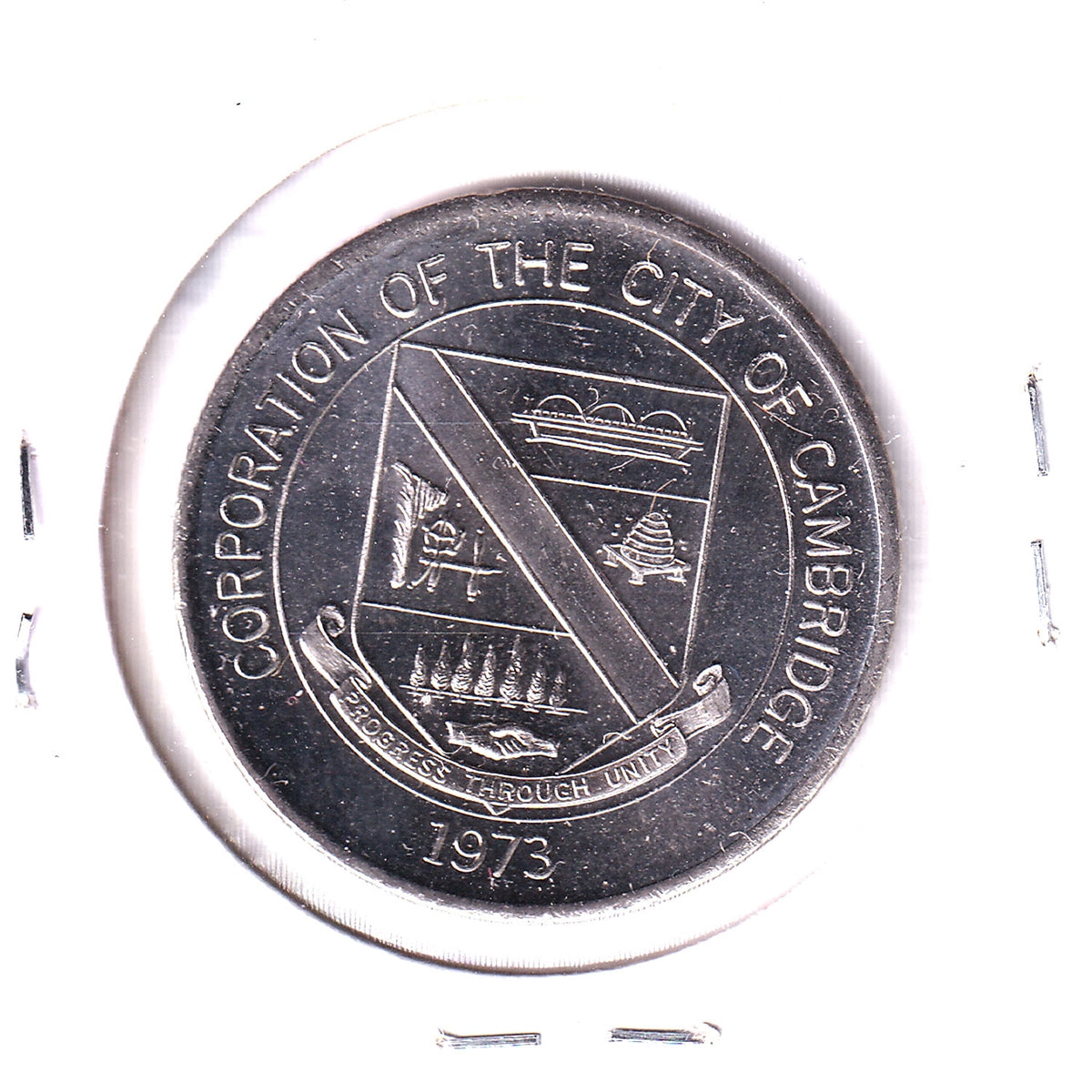 1973 Cambridge, ON, Canada's Newest City Medallion (Nickel Version) Lightly Toned