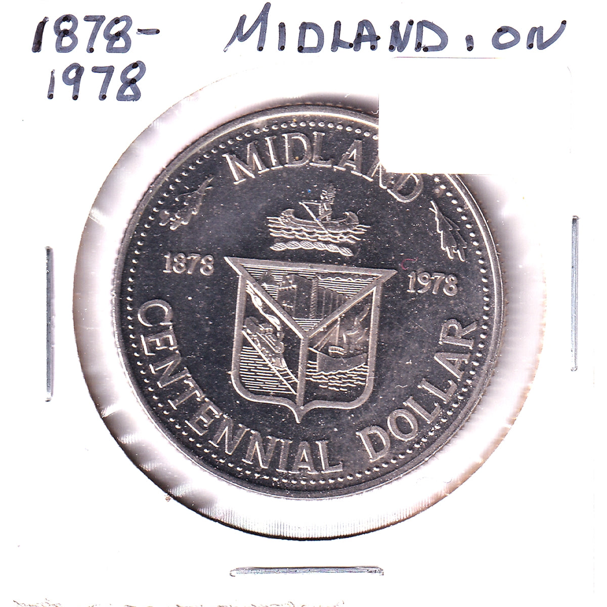 1978 Midland, ON, Centennial Dollar Trade Token: Martyrs' Shrine