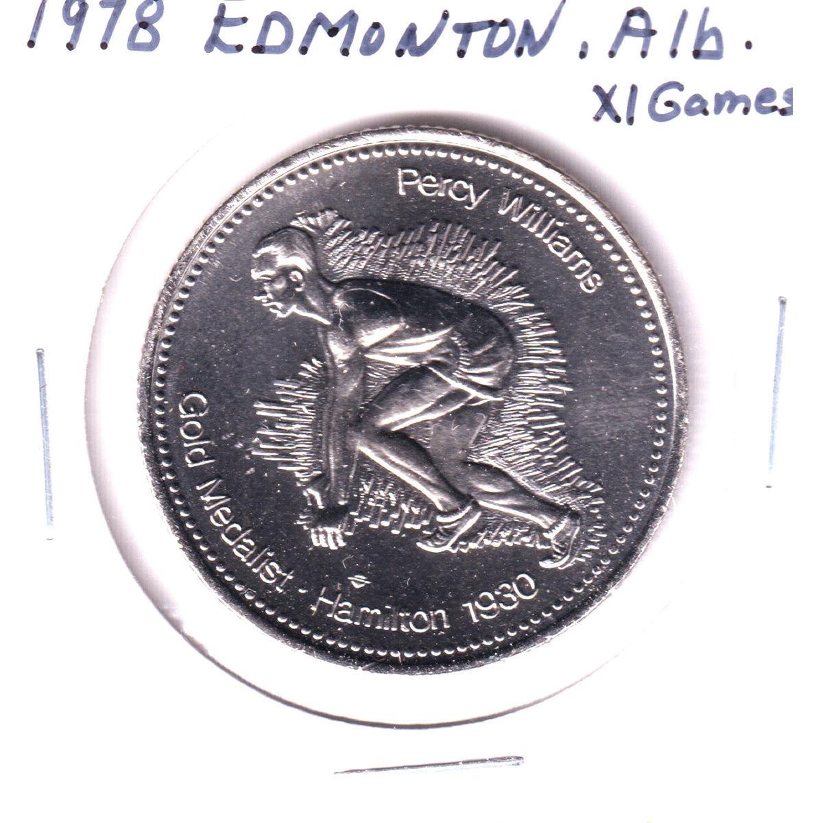 1978 XI Commonwealth Games, Edmonton, Medallion: Percy Williams & M.M. Robinson