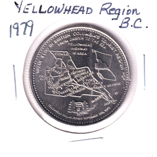 1979 Yellowhead, BC, Trade Dollar Token: Mount Robson