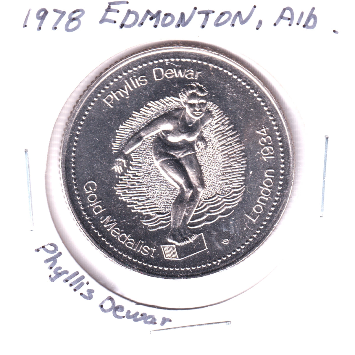 1978 XI Commonwealth Games, Edmonton, Medallion: Phyllis Dewar & Sir James Leigh-Wood