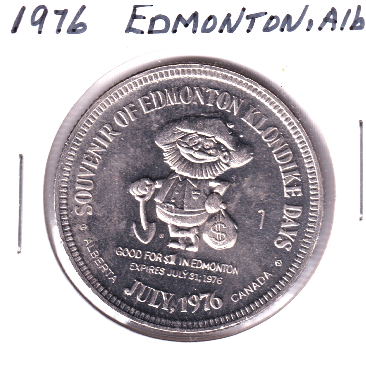 1976 Edmonton Klondike Days Trade Dollar Token: Constable P.D. Campbell