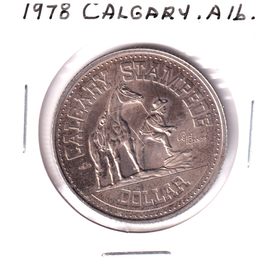 1978 Calgary Stampede Dollar Medallion: XI Commonwealth Games (A little corrosion)