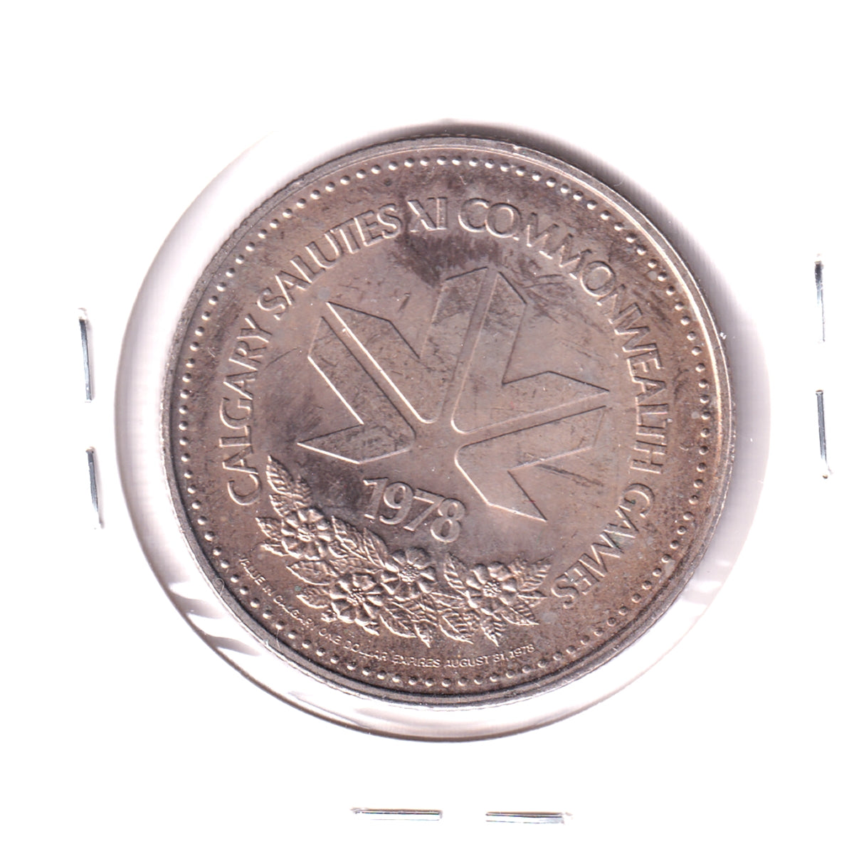 1978 Calgary Stampede Dollar Medallion: XI Commonwealth Games (A little corrosion)