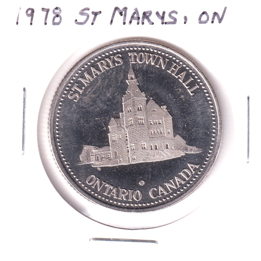 1978 St. Marys, ON, Medallion: The Stone Town - The Town Worth Living In